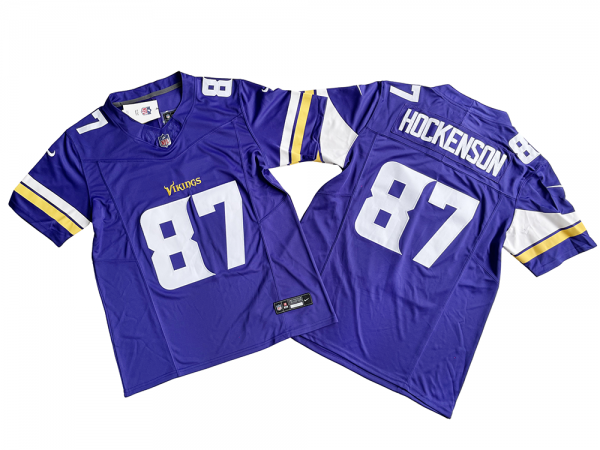 Minnesota Vikings #87 T.J. Hockenson Purple Vapor F.U.S.E. Limited Jersey