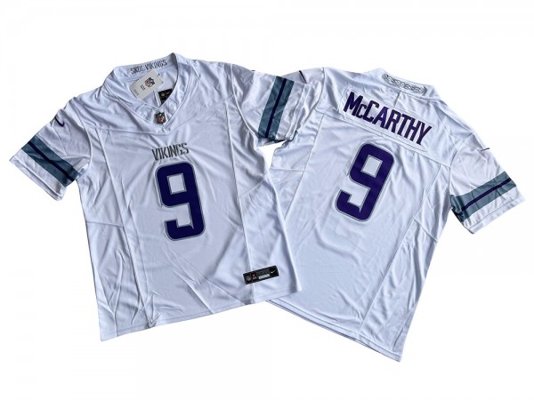 Minnesota Vikings #9 J.J. McCarthy White Alternate Vapor F.U.S.E. Limited Jersey