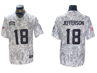 Minnesota Vikings #18 Justin Jefferson Arctic Camo 2024 Salute to Service Limited Jersey