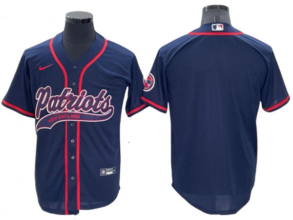 New England Patriots Navy Baseball Style Jersey