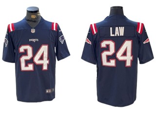 New England Patriots #24 Ty Law Navy Vapor Limited Jersey - Custom