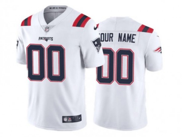 Custom New England Patriots White Vapor Limited Jersey