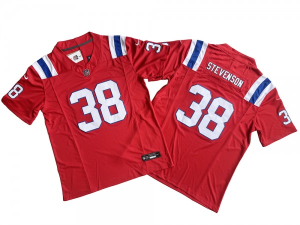 New England Patriots #38 Rhamondre Stevenson Red Vapor F.U.S.E. Limited Jersey