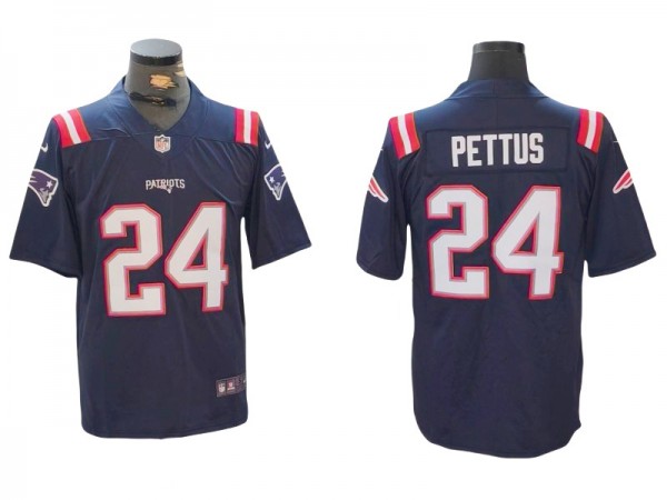 New England Patriots #24 Dell Pettus Navy Vapor Limited Jersey