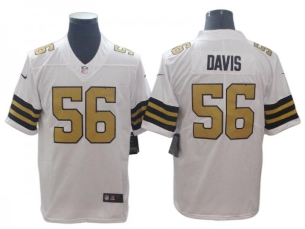 New Orleans Saints #56 Demario Davis White Color Rush Vapor Limited Jersey