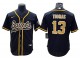 New Orleans Saints #13 Michael Thomas Baseball Jersey- White & Black & Gold