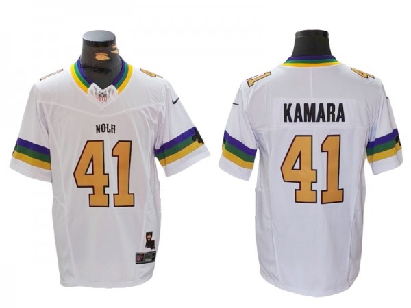 New Orleans Saints #41 Alvin Kamara White Fashion Vapor F.U.S.E. Limited Jersey