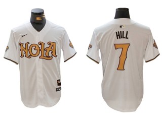 New Orleans Saints #7 Taysom Hill Baseball 2024 Jersey-Black & White & Gold