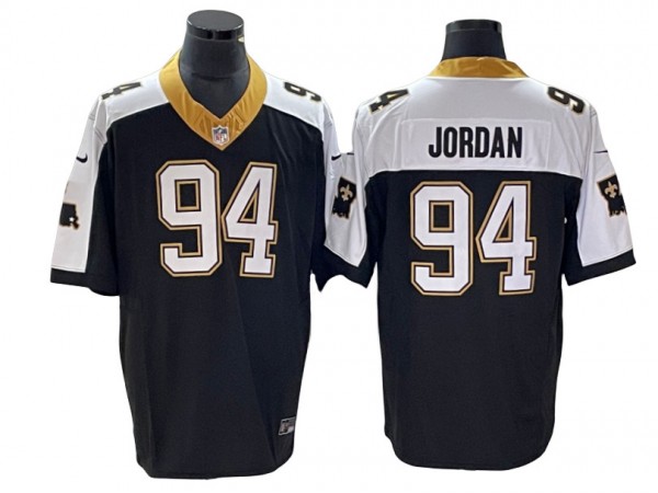 New Orleans Saints #94 Cameron Jordan Black Throwback Vapor F.U.S.E. Limited Jersey