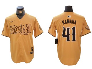 New Orleans Saints #41 Alvin Kamara 2024 Baseball Style Jersey - Black/White/Gold