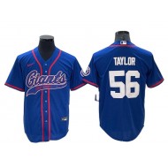 New York Giants #56 Lawrence Taylor Royal Baseball Jersey