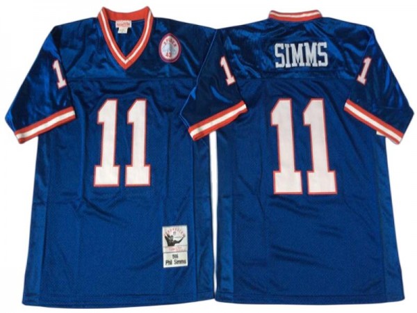 M&N New York Giants #11 Phil Simms Royal 1986 Legacy Jersey