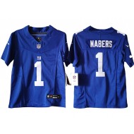 New York Giants #1 Malik Nabers Blue Vapor F.U.S.E. Limited Jersey