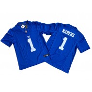 New York Giants #1 Malik Nabers Blue Vapor F.U.S.E. Limited Jersey