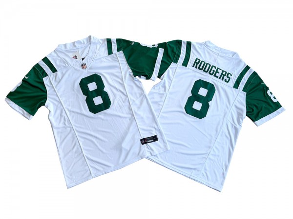 New York Jets #8 Aaron Rodgers White Classic Alternate Vapor F.U.S.E. Limited Jersey