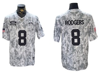 New York Jets #8 Aaron Rodgers Arctic Camo 2024 Salute to Service Limited Jersey