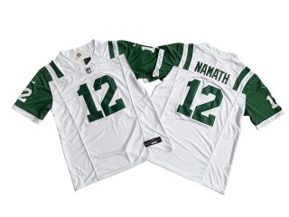 New York Jets #12 Joe Namath White Classic Alternate Vapor F.U.S.E. Limited Jersey