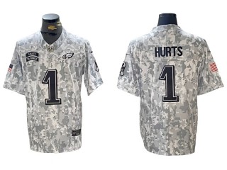 Philadelphia Eagles #1 Jalen Hurts 2024 Salute to Service Limited Jersey