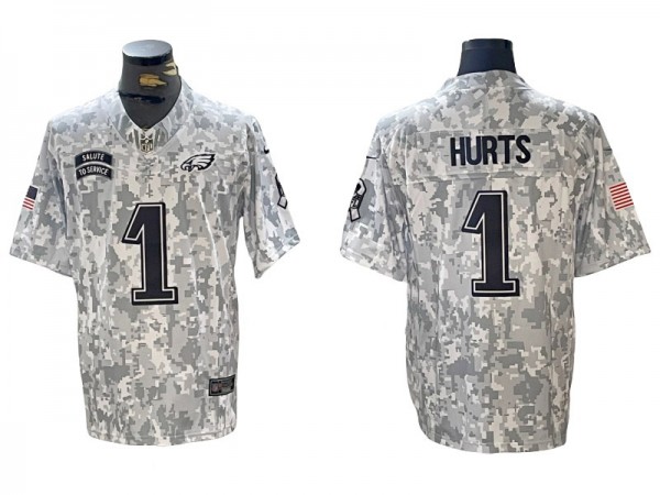 Philadelphia Eagles #1 Jalen Hurts 2024 Salute to Service Limited Jersey