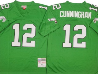 M&N Philadelphia Eagles #12 Randall Cunningham Kelly Green 1990 Legacy Jersey