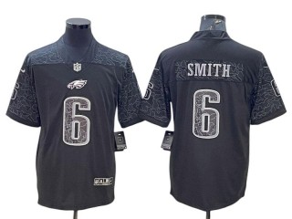 Philadelphia Eagles #6 DeVonta Smith Black RFLCTV Limited Jersey