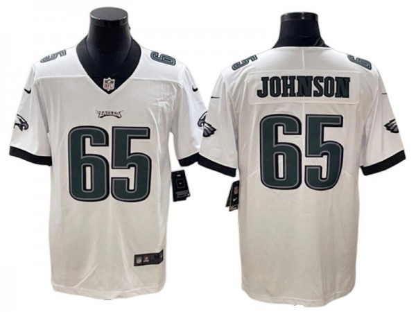 Philadelphia Eagles #65 Lane Johnson White Vapor Limited Jersey