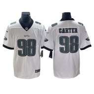 Philadelphia Eagles #98 Jalen Carter White Vapor Limited Jersey