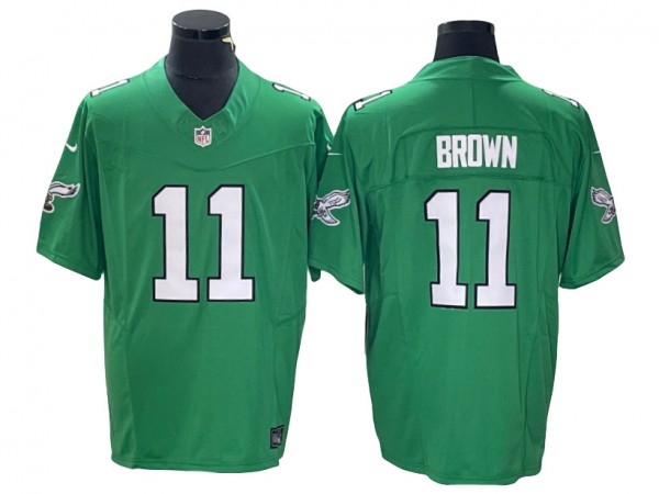 Philadelphia Eagles #11 A.J. Brown Alternate Vapor F.U.S.E. Limited Jersey - Kelly Green