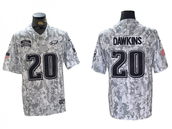 Philadelphia Eagles #20 Brian Dawkins 2024 Salute to Service Limited Jersey