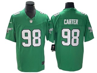 Philadelphia Eagles #98 Jalen Carter Vapor F.U.S.E. Limited Jersey - Kelly Green