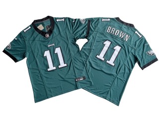 Philadelphia Eagles #11 A.J. Brown Vapor F.U.S.E. Limited Jersey - Green