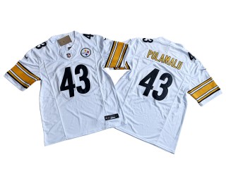 Pittsburgh Steelers #43 Troy Polamalu White Vapor F.U.S.E. Limited Jersey - Custom