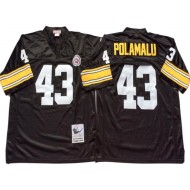 M&N Pittsburgh Steelers #43 Troy Polamalu Black Legacy Jersey