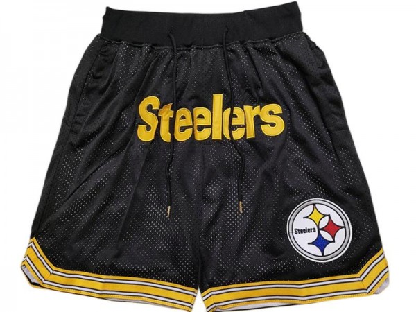 Pittsburgh Steelers Black Basketball Shorts