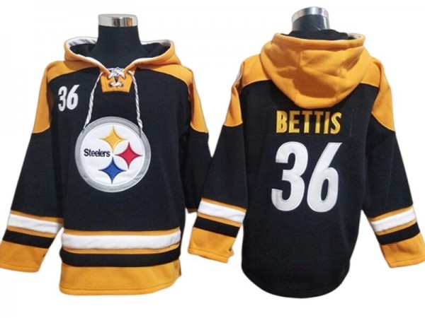 Pittsburgh Steelers #36 Jerome Bettis Black Pullover Hoodie