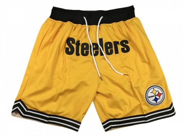 Pittsburgh Steelers Yellow Basketball Shorts