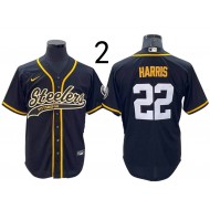 Pittsburgh Steelers #22 Najee Harris Baseball Style Jersey - White/Gold/Black