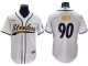 Pittsburgh Steelers #90 T.J. Watt Baseball Style Jersey - Black/White/Gold