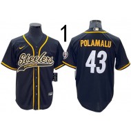 Pittsburgh Steelers #43 Troy Polamalu Baseball Style Jersey