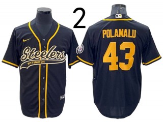 Pittsburgh Steelers #43 Troy Polamalu Baseball Style Jersey