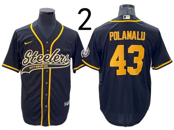 Pittsburgh Steelers #43 Troy Polamalu Baseball Style Jersey