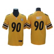 Pittsburgh Steelers #90 T.J. Watt Gold Inverted Color Rush Jersey