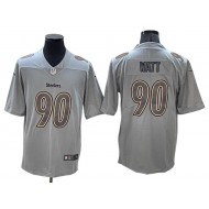 Pittsburgh Steelers #90 T.J. Watt Gray Atmosphere Jersey