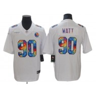 Pittsburgh Steelers #90 T.J. Watt White Rainbow Vapor Limited Jersey