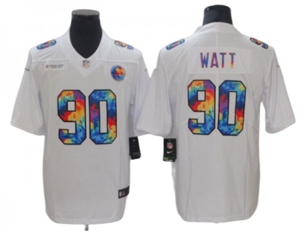 Pittsburgh Steelers #90 T.J. Watt White Rainbow Vapor Limited Jersey