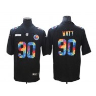 Pittsburgh Steelers #90 T.J. Watt Black Rainbow Vapor Limited Jersey