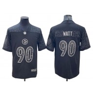 Pittsburgh Steelers #90 T.J. Watt RFLCTV Limited Jersey - Black