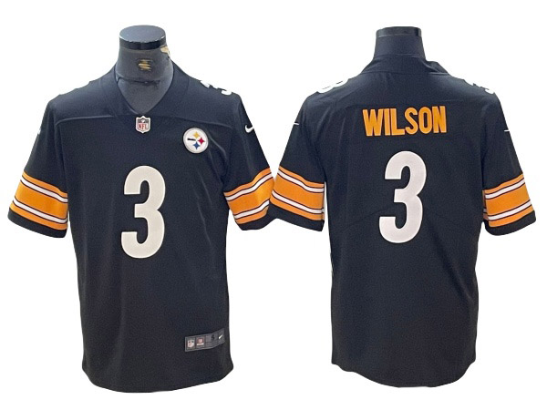 Pittsburgh Steelers #3 Russell Wilson Black Vapor Home Jersey