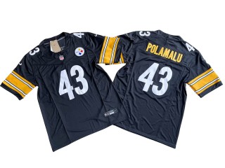 Pittsburgh Steelers #43 Troy Polamalu Black Vapor F.U.S.E. Limited Jersey - Custom