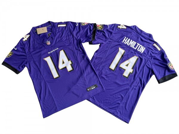 Baltimore Ravens #14 Kyle Hamilton Purple Vapor F.U.S.E. Limited Jersey